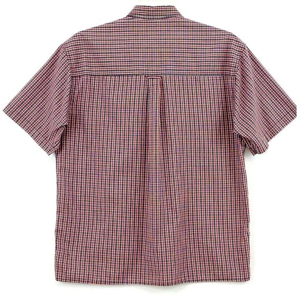 Ralph Lauren Chaps Men's Shirt Sz M Short Sleeve Button Down Red/Black Check - Picture 3 of 8
